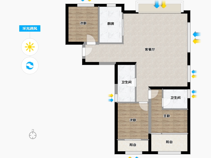 福建省-厦门市-海沧TOD璞瑞-101.60-户型库-采光通风