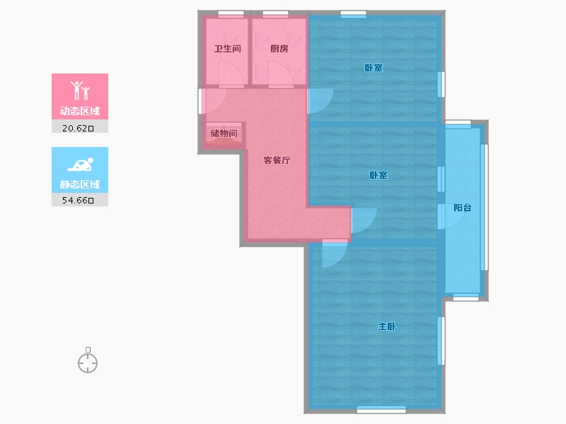 北京-北京市-志新村小区-68.40-户型库-动静分区