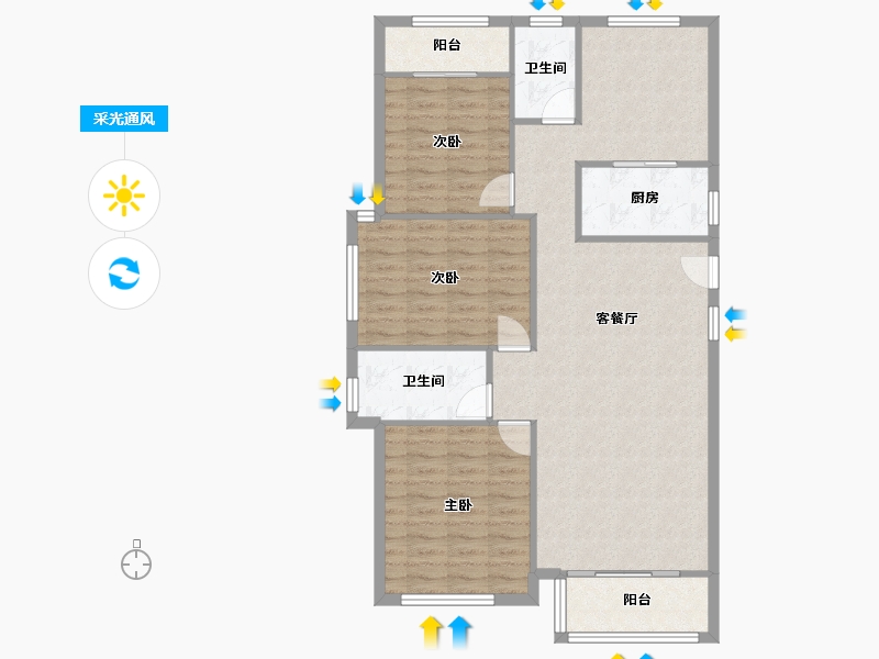 福建省-福州市-融侨玖里-122.00-户型库-采光通风