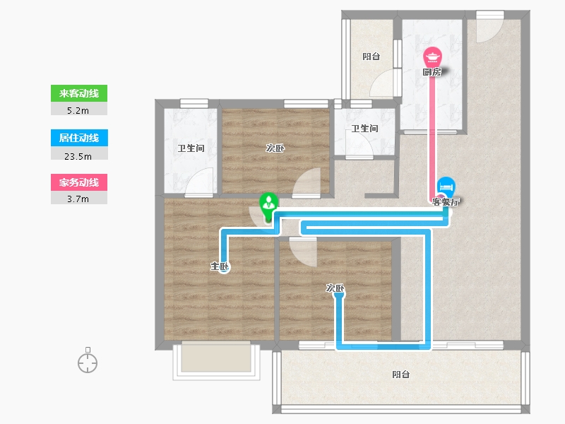 海南省-儋州市-晨阳御水湾-84.50-户型库-动静线