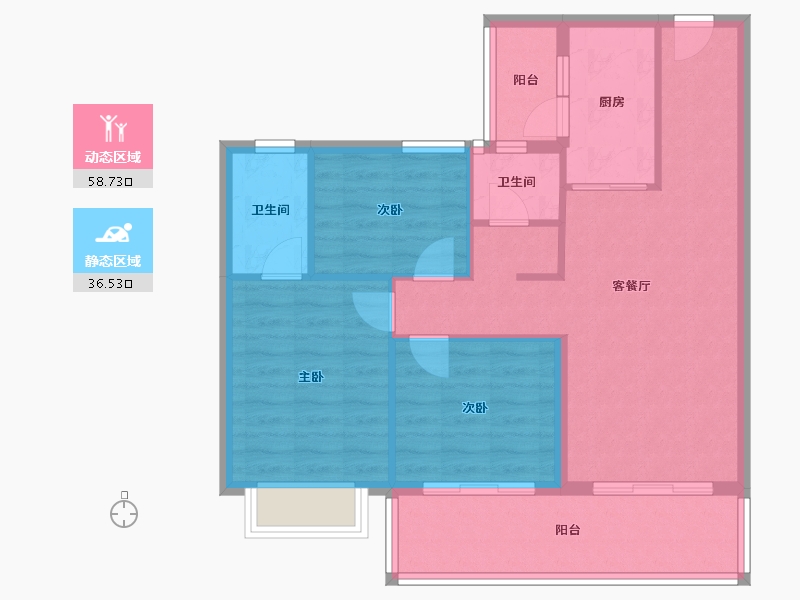 海南省-儋州市-晨阳御水湾-84.50-户型库-动静分区