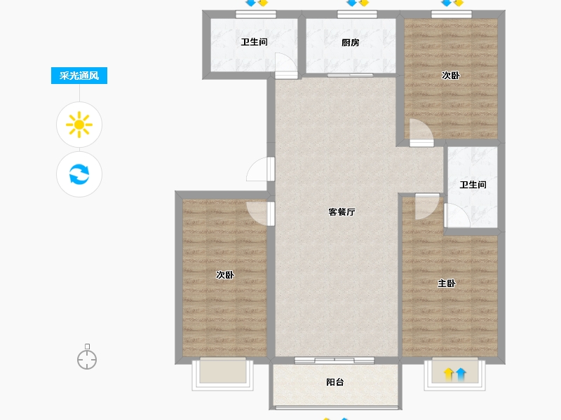 河北省-邢台市-翡翠城-102.37-户型库-采光通风