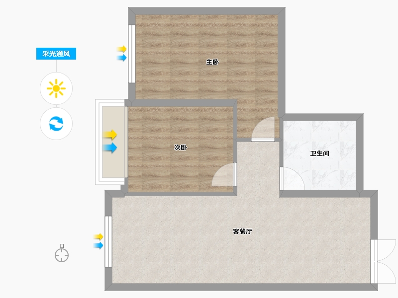 黑龙江省-哈尔滨市-福汇山水-2期-62.32-户型库-采光通风