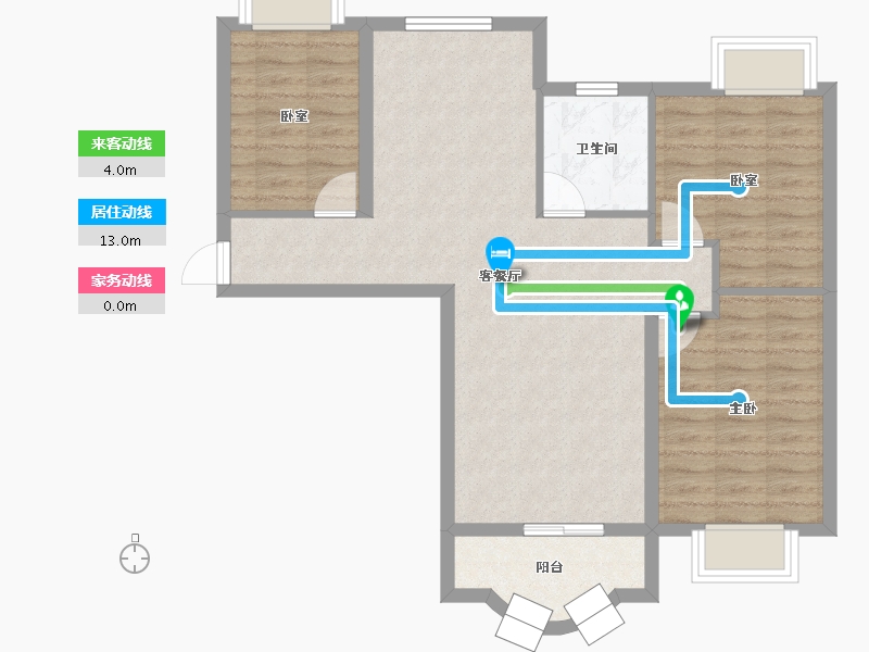 上海-上海市-阳光威尼斯一期AB区-93.60-户型库-动静线