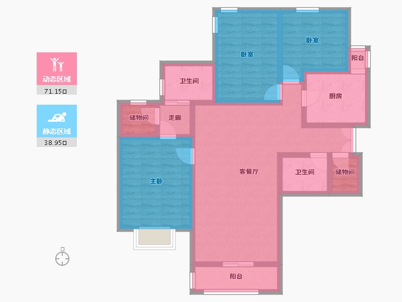 北京-北京市-万科星园-112.86-户型库-动静分区