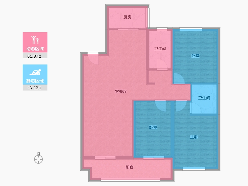 河北省-邢台市-天一华府二期-102.40-户型库-动静分区