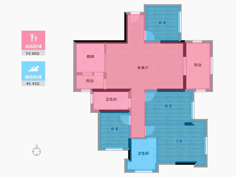 广东省-湛江市-建实名都花园-101.00-户型库-动静分区