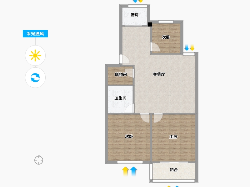 浙江省-温州市-书声组团-90.00-户型库-采光通风