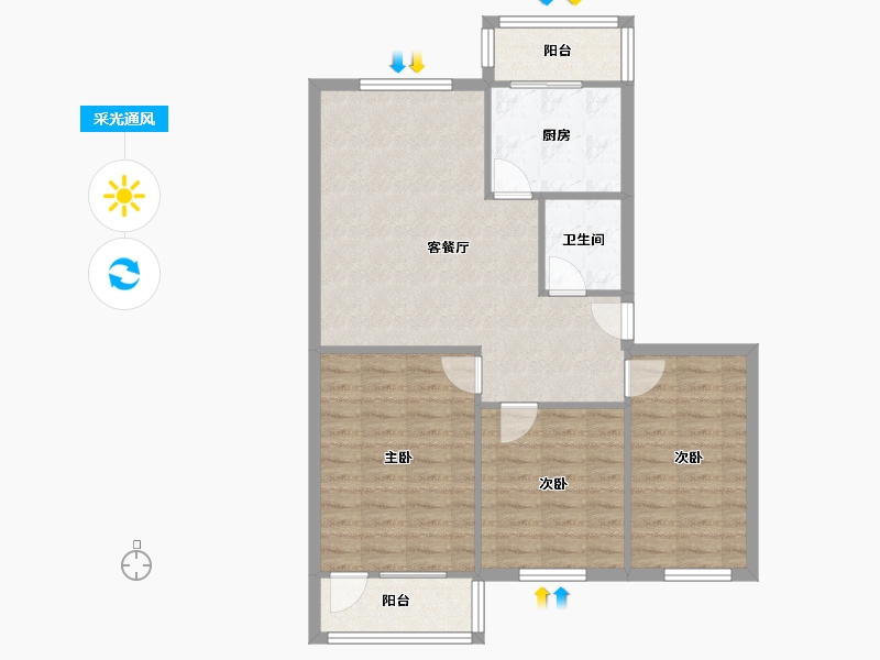 山东省-青岛市-凤凰园小区-80.24-户型库-采光通风