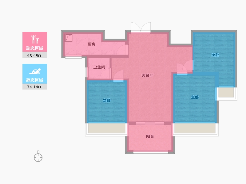 江苏省-徐州市-丰泽园-77.24-户型库-动静分区