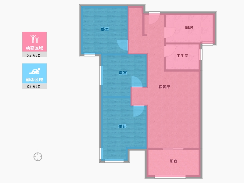 湖南省-长沙市-北辰三角洲-78.00-户型库-动静分区