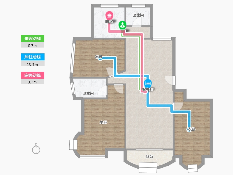 浙江省-台州市-金色南洋-101.00-户型库-动静线