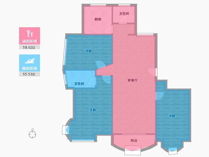 浙江省-台州市-金色南洋-101.00-户型库-动静分区