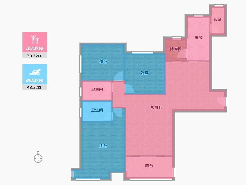 辽宁省-沈阳市-恒大绿洲-120.17-户型库-动静分区