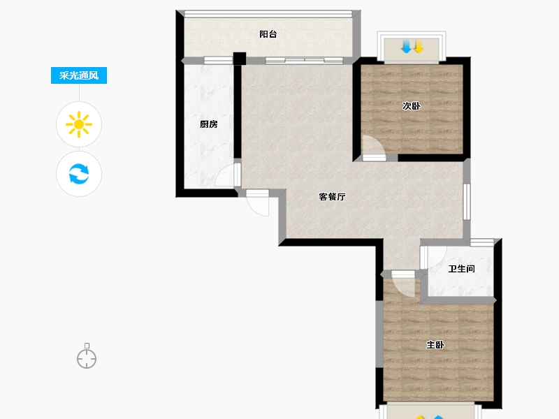 陕西省-西安市-仪表厂102街坊-75.20-户型库-采光通风