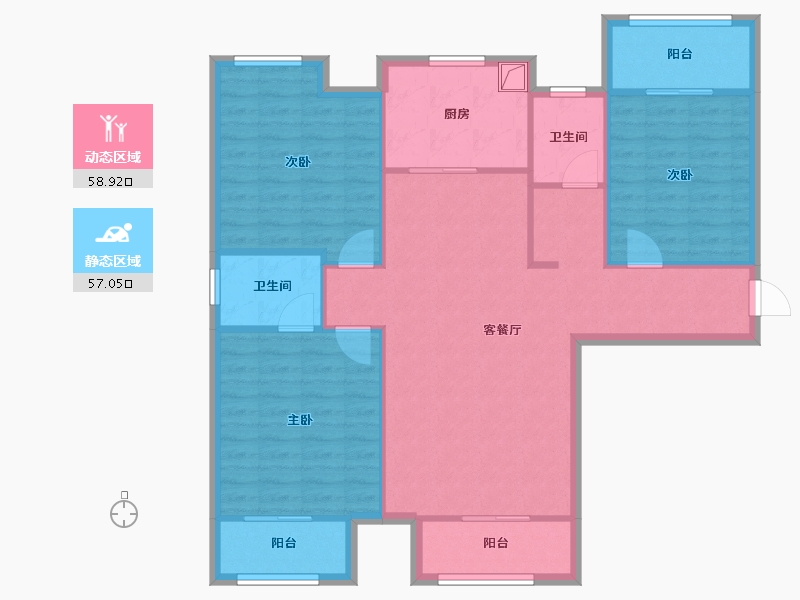 河南省-新乡市-云熙府-105.60-户型库-动静分区