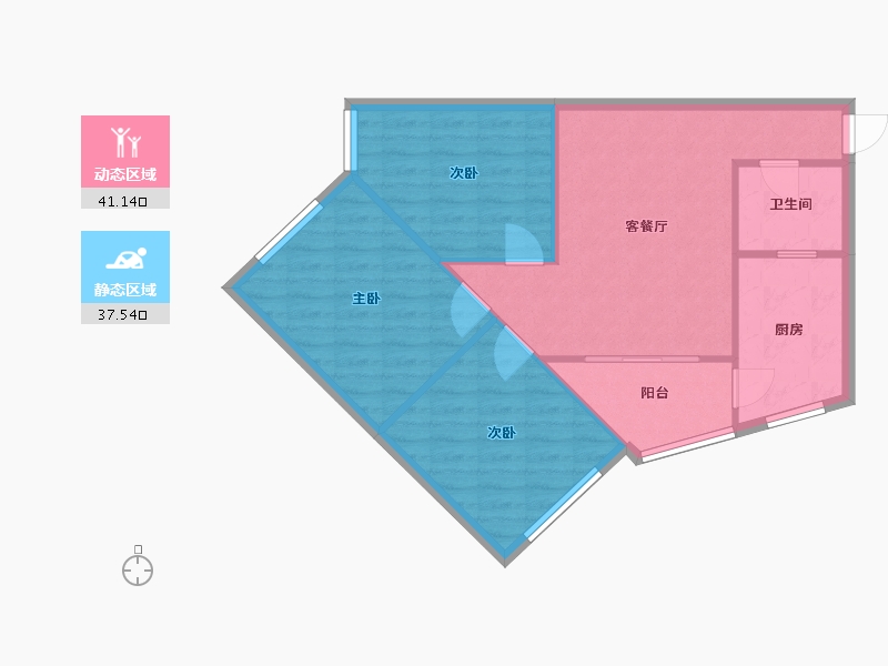 四川省-成都市-杨柳小区-83.00-户型库-动静分区