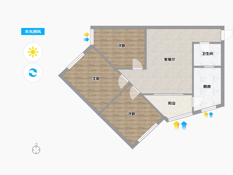 四川省-成都市-杨柳小区-83.00-户型库-采光通风