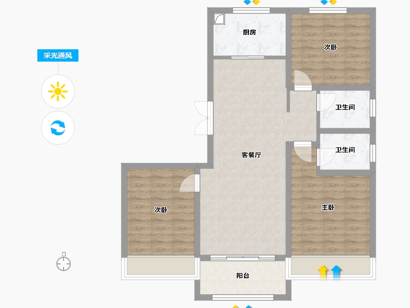 河北省-衡水市-中通御府-92.00-户型库-采光通风