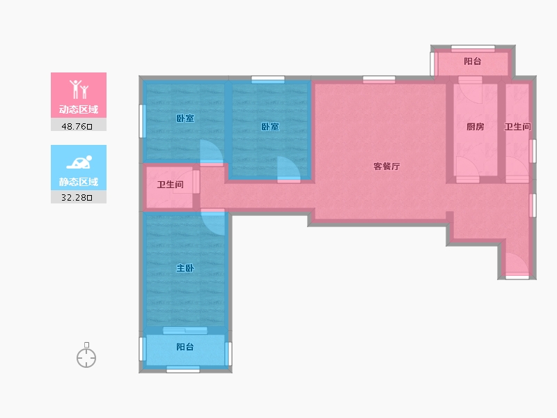 北京-北京市-庄维花园-一期-104.00-户型库-动静分区