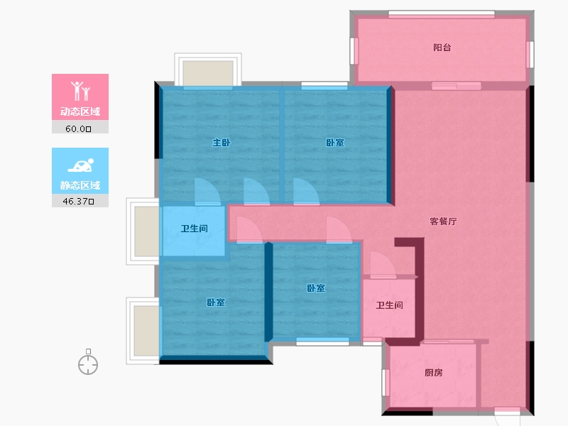 广西壮族自治区-南宁市-盛邦双悦湾-99.64-户型库-动静分区