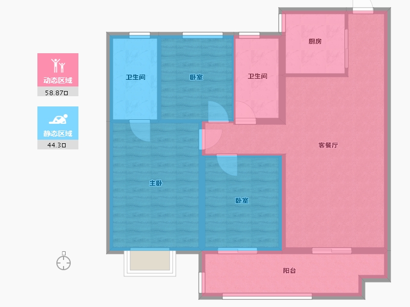 山东省-菏泽市-佳和诚园-92.00-户型库-动静分区