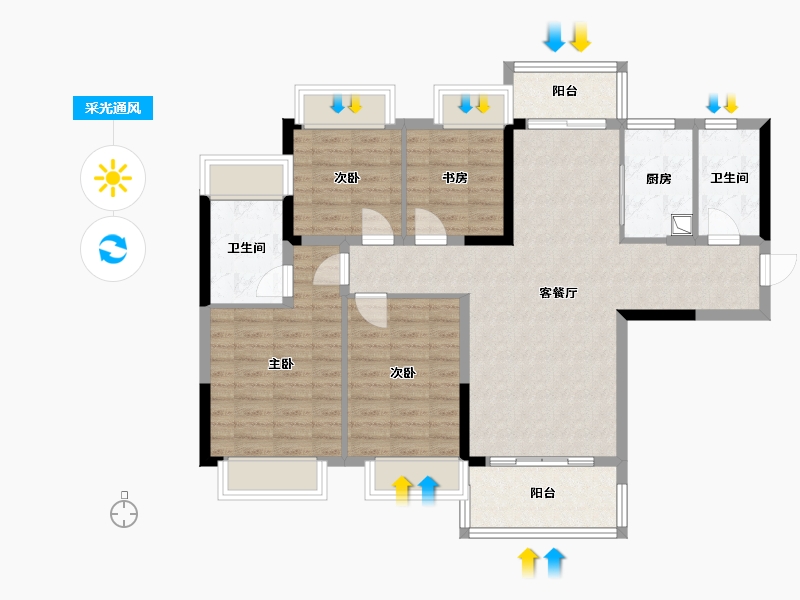 广东省-中山市-合生帝景城-99.20-户型库-采光通风