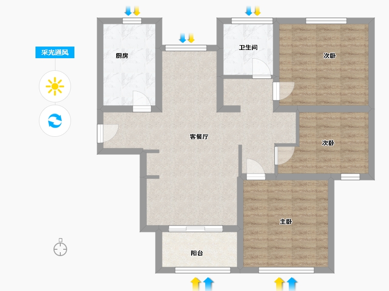 上海-上海市-金欣雅苑-80.00-户型库-采光通风