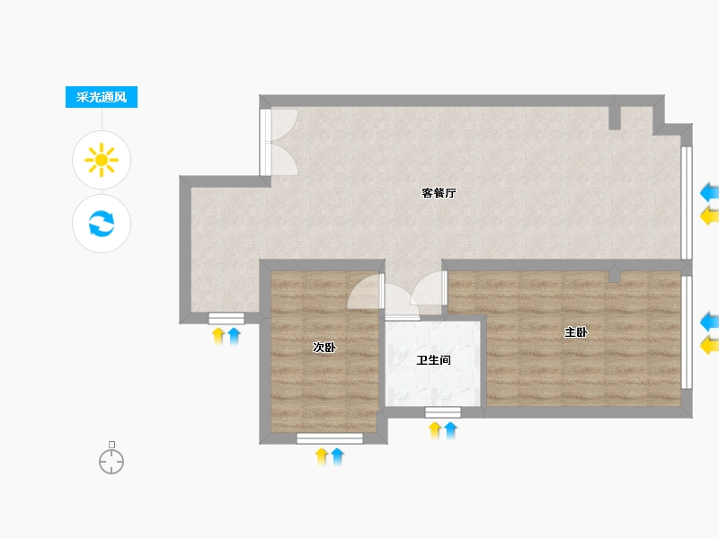 贵州省-贵阳市-保利公园2010-66.40-户型库-采光通风