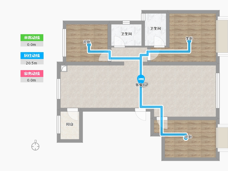 新疆维吾尔自治区-阿克苏地区-幸福里小区-101.60-户型库-动静线