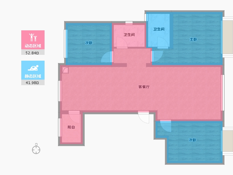 新疆维吾尔自治区-阿克苏地区-幸福里小区-101.60-户型库-动静分区