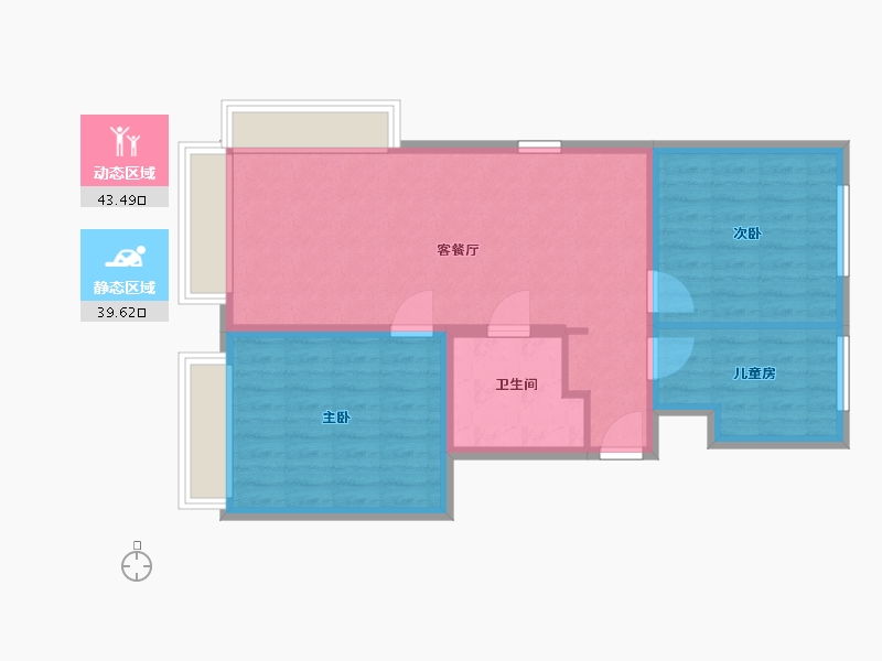 北京-北京市-万科城市之光东望-75.00-户型库-动静分区