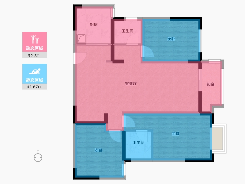 河南省-郑州市-融创瀚海兰园-94.96-户型库-动静分区