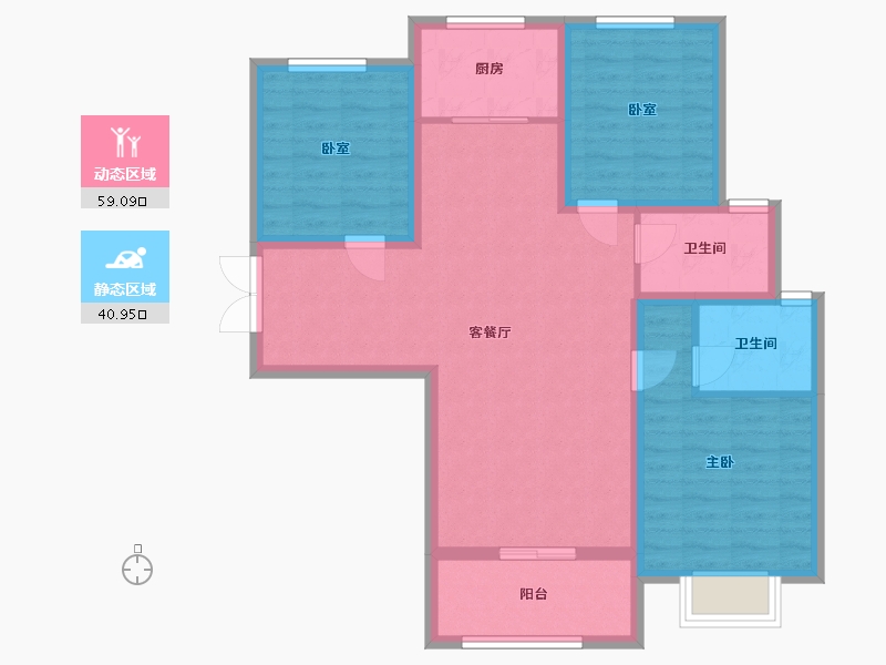 山西省-临汾市-歌山建设路桥易和苑小区-100.19-户型库-动静分区