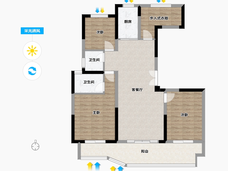 河南省-安阳市-吾悦广场-102.40-户型库-采光通风