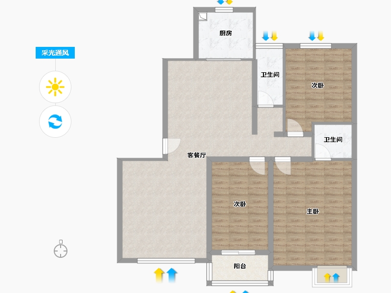 山东省-德州市-东建德州花园-112.00-户型库-采光通风