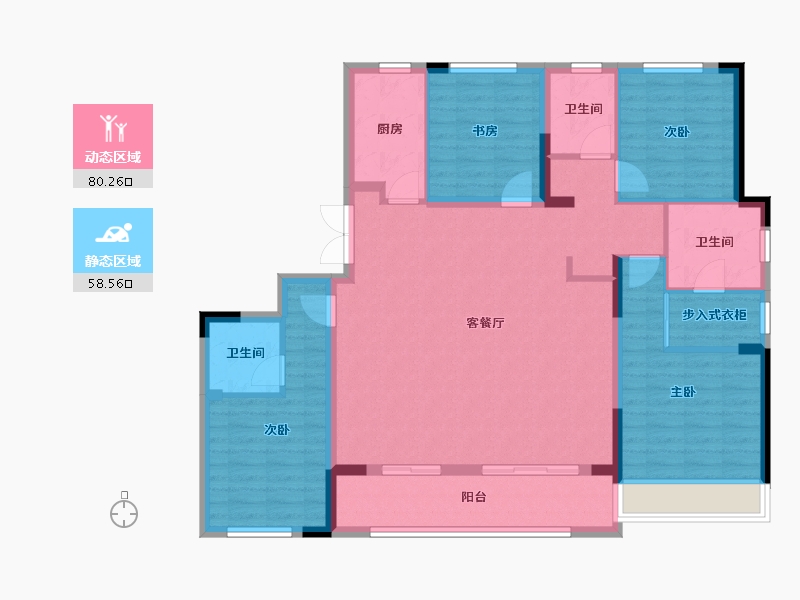 河南省-洛阳市-浙江大厦荣盛中心-134.00-户型库-动静分区