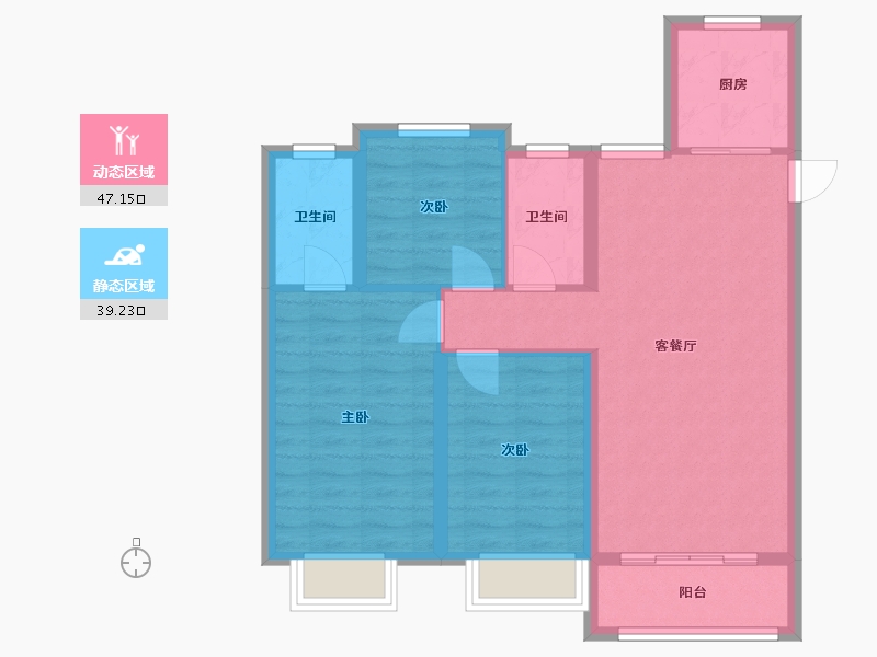 河北省-衡水市-恒丰理想城-91.57-户型库-动静分区