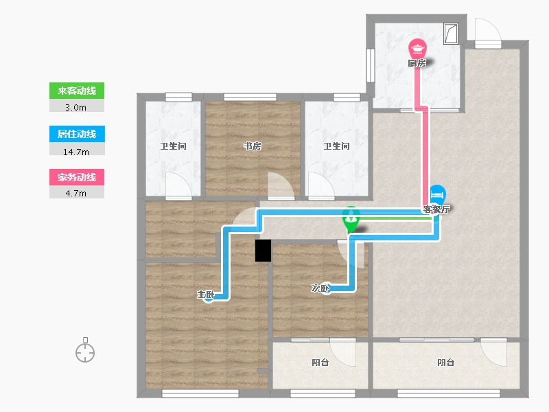 辽宁省-大连市-中海叁号院-99.20-户型库-动静线