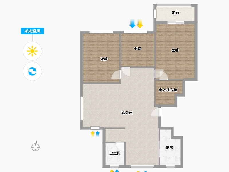 浙江省-宁波市-康宁新居-120.00-户型库-采光通风