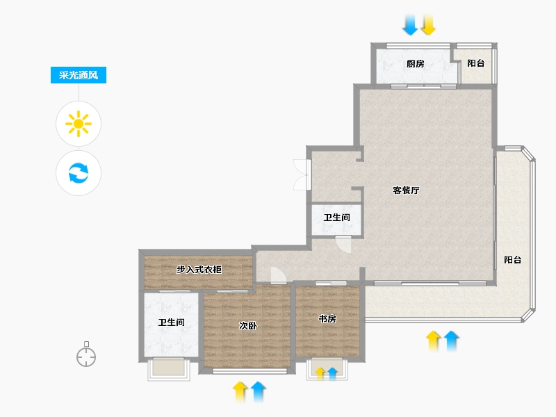 四川省-成都市-招商时代公园一期-210.40-户型库-采光通风