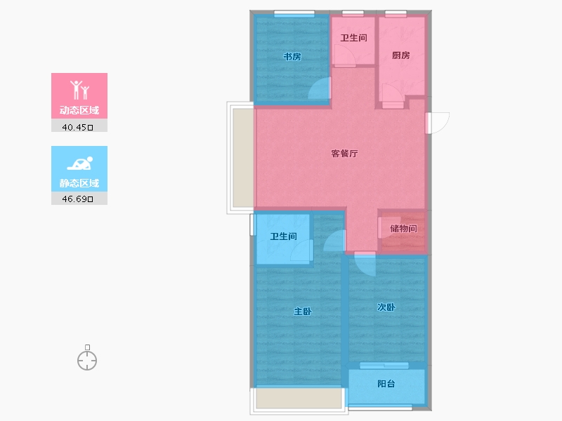 浙江省-杭州市-澳海云樾赋-82.40-户型库-动静分区