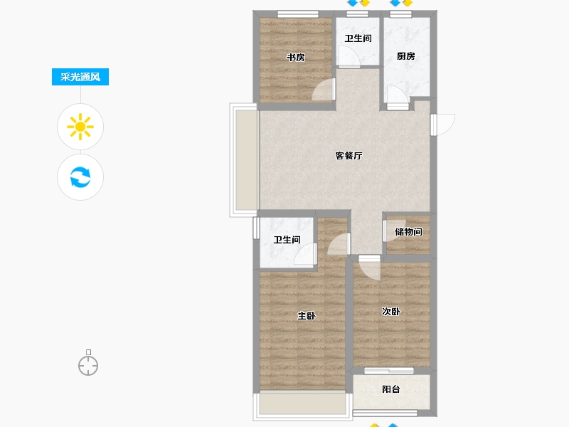 浙江省-杭州市-澳海云樾赋-82.40-户型库-采光通风