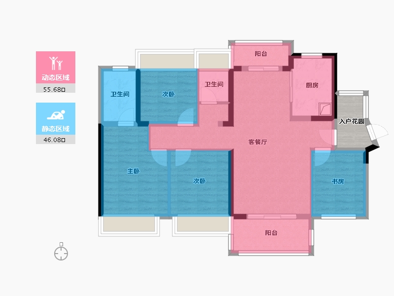 广东省-肇庆市-世茂滨江壹号-102.40-户型库-动静分区