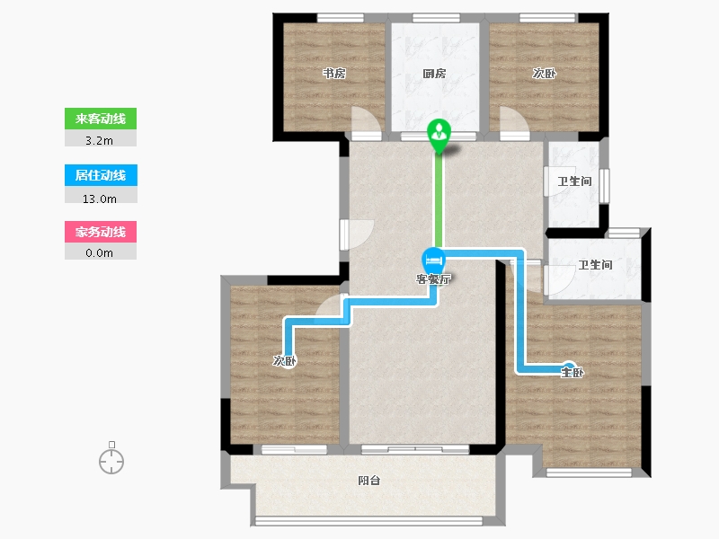 江苏省-泰州市-映月春风-100.80-户型库-动静线