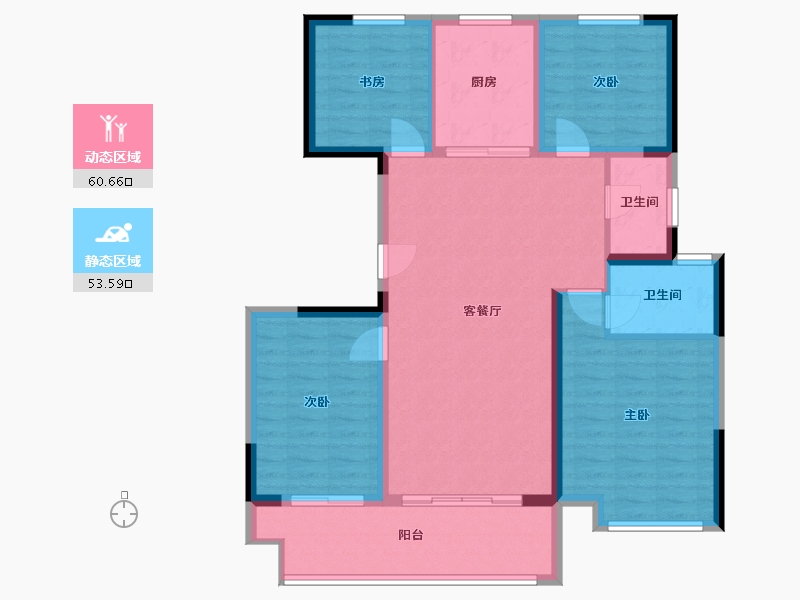 江苏省-泰州市-映月春风-100.80-户型库-动静分区