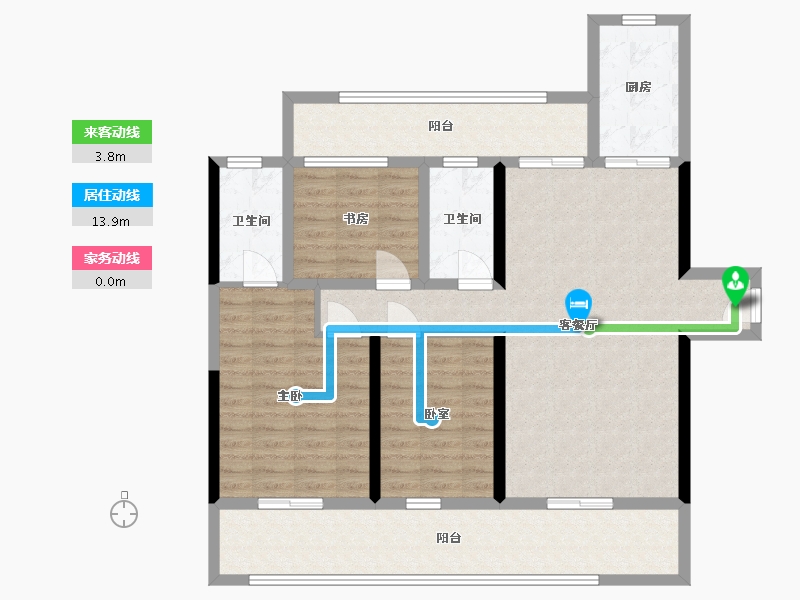 湖南省-永州市-一方·滨江悦2期-98.00-户型库-动静线