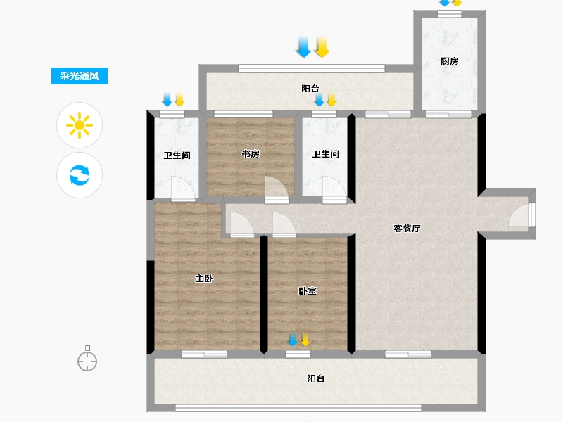 湖南省-永州市-一方·滨江悦2期-98.00-户型库-采光通风