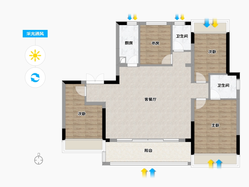 四川省-成都市-天府公园未来城-114.40-户型库-采光通风