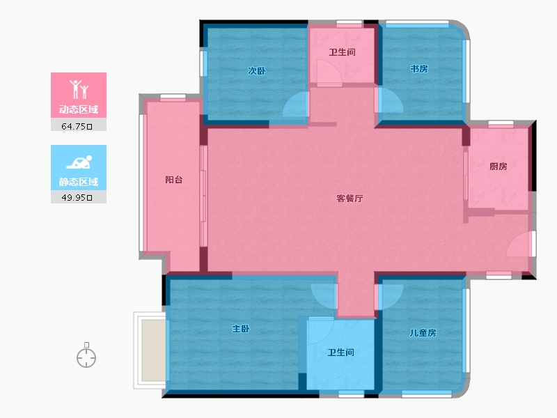 广东省-汕头市-阳光城文澜府-102.74-户型库-动静分区